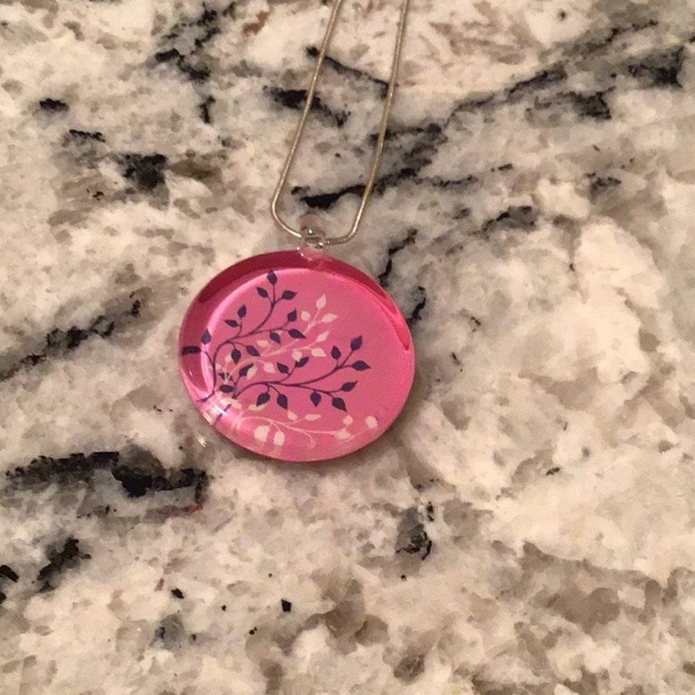Pink flower necklace